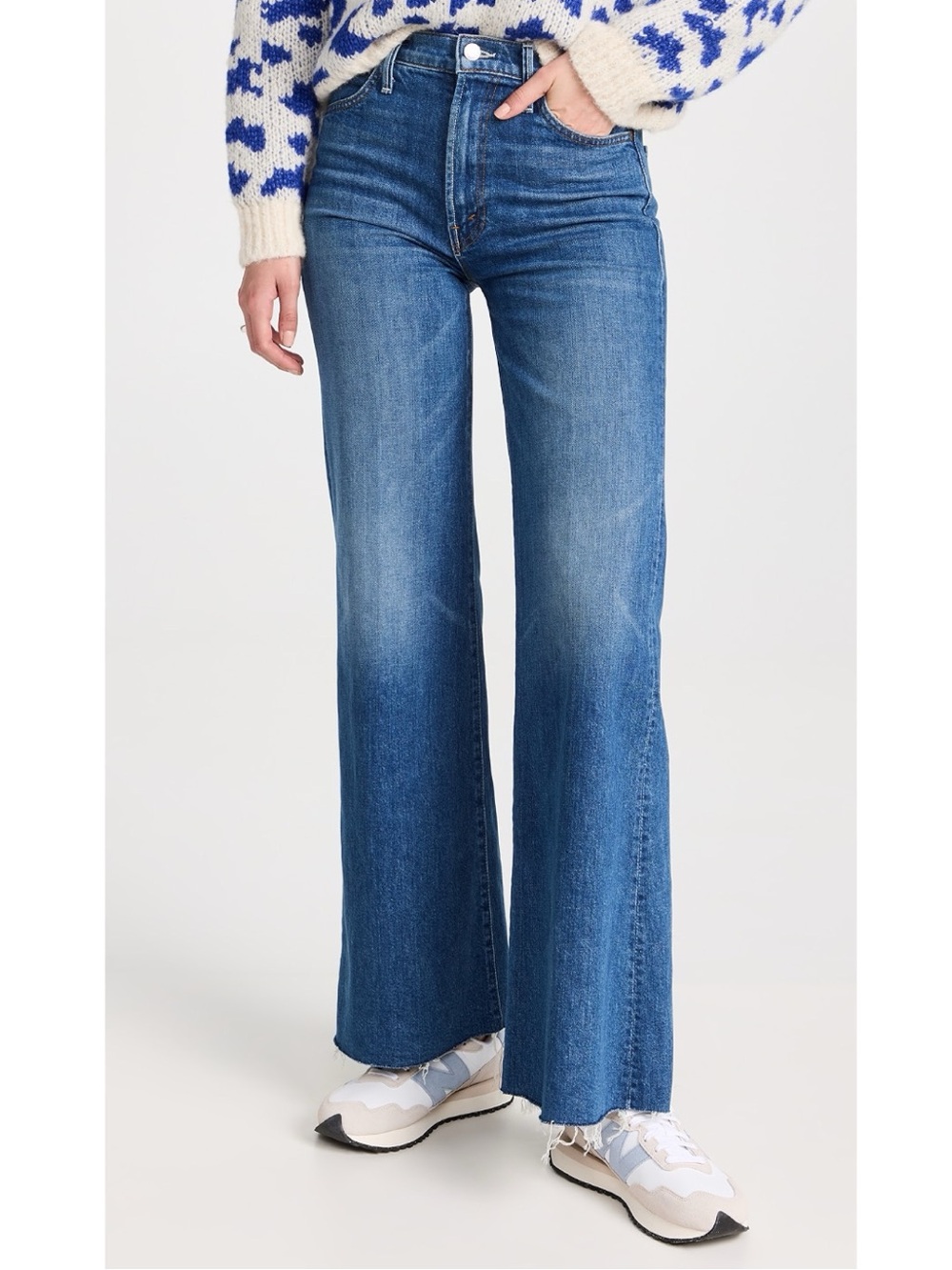 MOTHER Hustler Roller Heel Fray Jeans Perfect Drug Blue Size 29